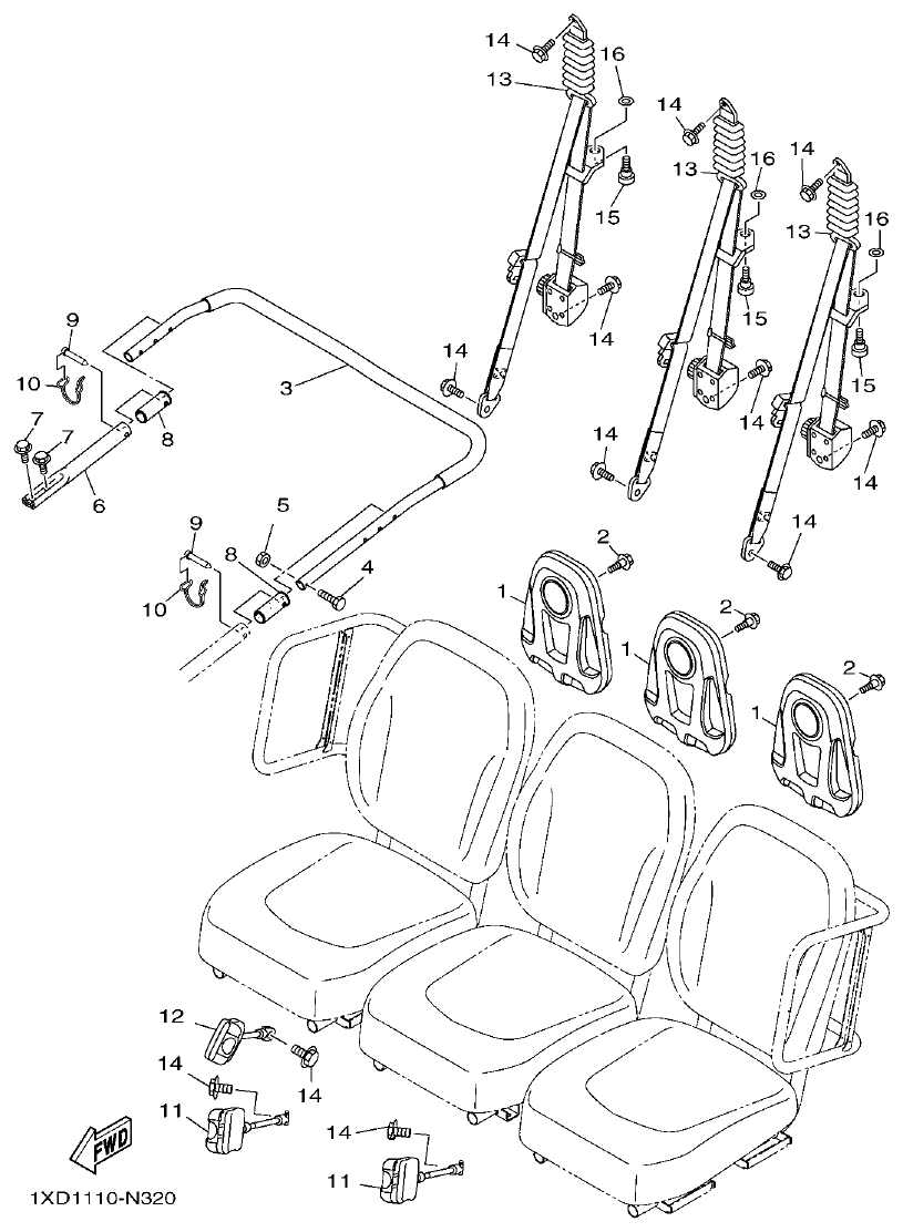 Yamaha VIKING1XP9_2014 SEAT 2 parts diagram